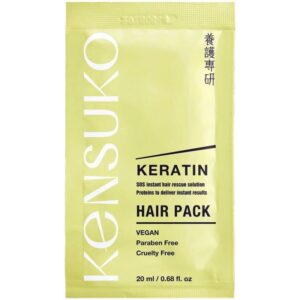 Kaukė plaukams KENSUKO Keratin Hair Pack sausiems pažeistiems plaukams 20ml