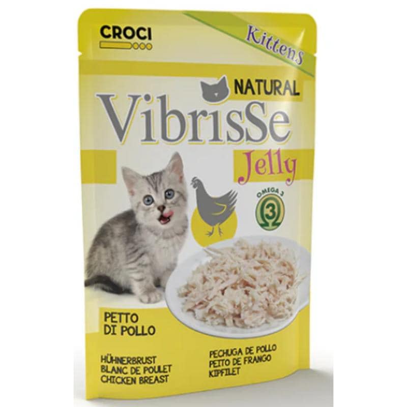 VIBRISSE konservai kačiukams vištienos krūtinėlė želatinoje 70g VIBRISSE konservai kačiukams vištienos krūtinėlė želatinoje 70g