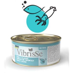 VIBRISSE konservai katėm su tunu ir kalmarais 70g
