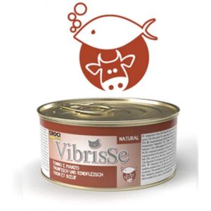 VIBRISSE konservai katėms su tunu ir jautiena padaže 70g