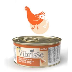 VIBRISSE konservai katėms su vištiena ir krevetėmis 70g