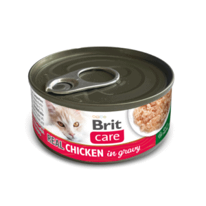 Gyvūnų prekės 15 Brit Care Cat Real Chicken in Gravy konservai katėms 80 g