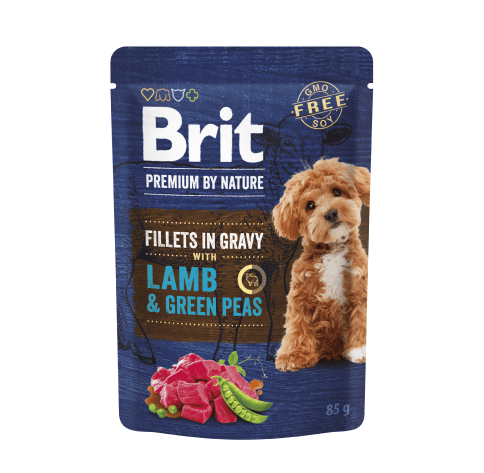 Brit Premium by Nature konservuotas pašaras šunims maiš. Lamb&Green Peas in Gravy 85 g Brit Premium by Nature konservuotas pašaras šunims maiš. Lamb&Green Peas in Gravy 85 g