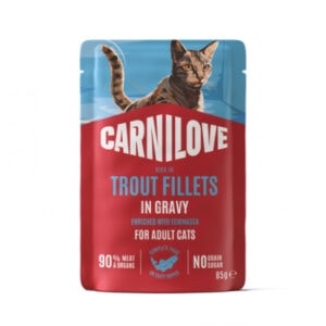 CARNILOVE Gravy rich in Trout enriched with Echinacea konservuotas pašaras katėms 85 g