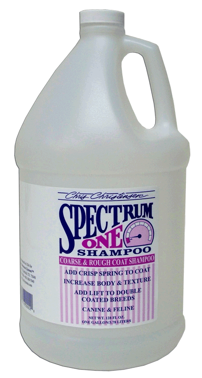 CHRIS CHRISTENSEN „Spectrum One Coarse & Rough“ šampūnas 128 oz (3,78 l) CHRIS CHRISTENSEN „Spectrum One Coarse & Rough“ šampūnas 128 oz (3,78 l)