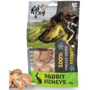 Gyvūnų prekės 18 KIDDOG 100% liofilizuoti triušių inkstai 50g