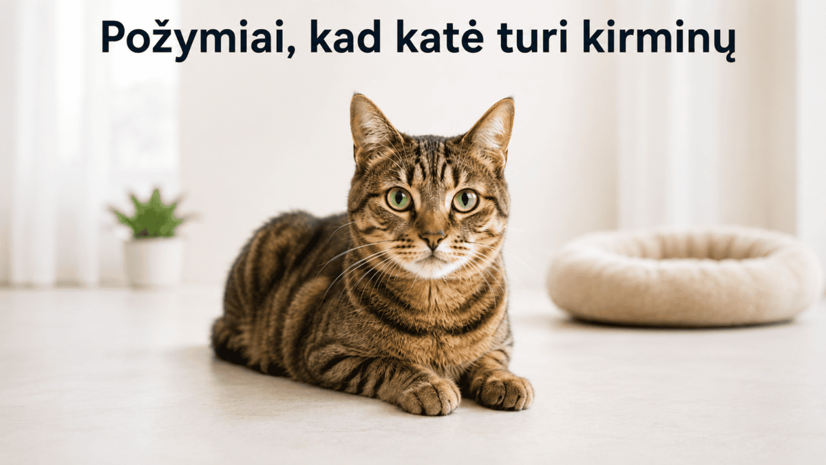 Požymiai, kad katė turi kirminų