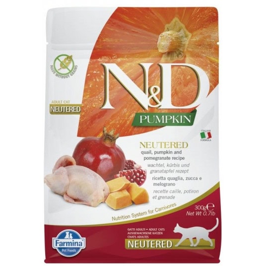 0005373_f35370-farmina-nd-pumpkin-cat-dry-quailpomegr-neutered-adult-300-gr-pak16 0005373 f35370 farmina nd pumpkin cat dry quailpomegr neutered adult 300 gr pak16