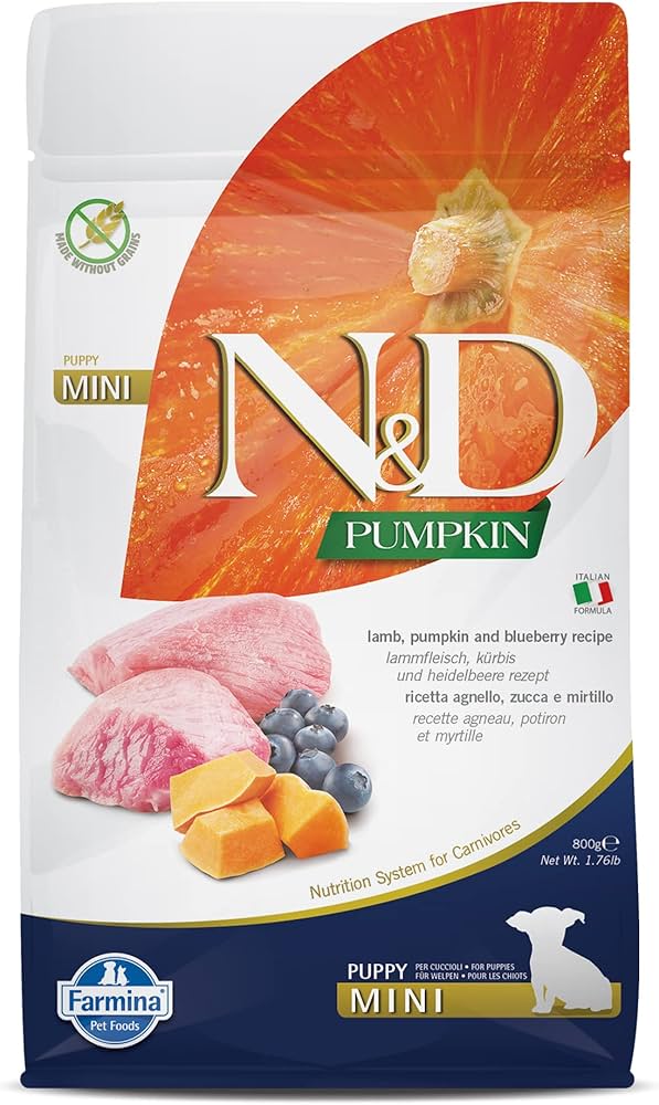 0005423_f33185-farmina-nd-pumpkin-dog-dry-lambblueberry-puppy-mini-800-gr-pak10 0005423 f33185 farmina nd pumpkin dog dry lambblueberry puppy mini 800 gr pak10
