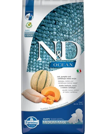 0007063_f38821-farmina-nd-ocean-dog-dry-cod-pumpkincantaloupe-puppy-medmax-12-kg 0007063 f38821 farmina nd ocean dog dry cod pumpkincantaloupe puppy medmax 12 kg