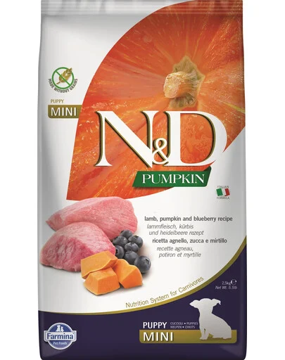 0007066_f33628-farmina-nd-pumpkin-dog-dry-lambblueberry-puppy-mini-7-kg 0007066 f33628 farmina nd pumpkin dog dry lambblueberry puppy mini 7 kg
