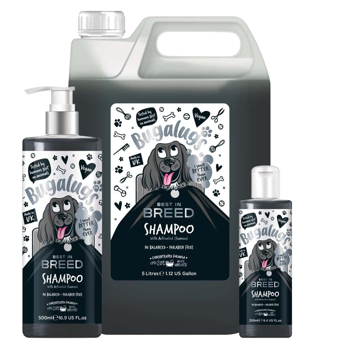Bugalugs Best in Breed šampūnas valomasis šampūnas šunims su aktyviąja anglimi 500ml Bugalugs Best in Breed šampūnas valomasis šampūnas šunims su aktyviąja anglimi 500ml