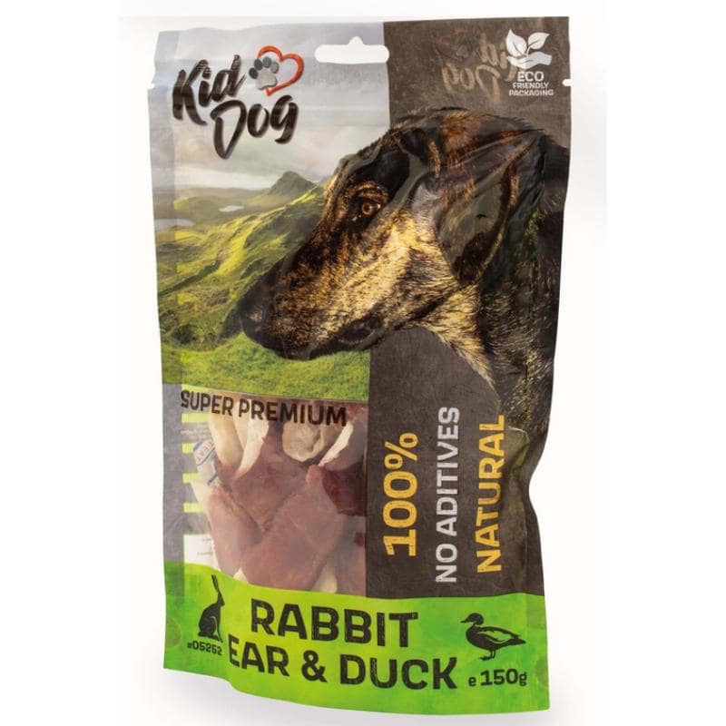 KIDDOG 100% triušio ausys apsuktos antiena 150g KIDDOG 100% triušio ausys apsuktos antiena 150g