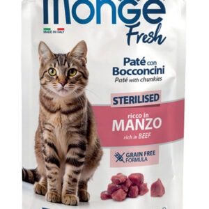 Monge Fresh Pouches Cat Sterilised Beef 85g