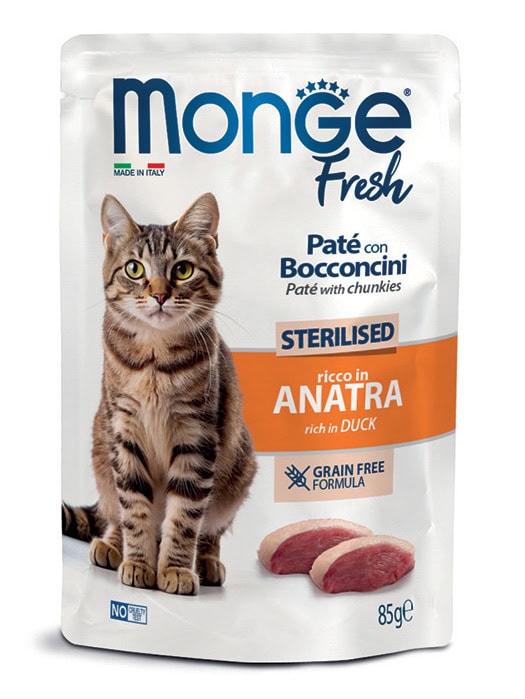 Monge Fresh Pouches Cat Sterilised Duck 85g Monge Fresh Pouches Cat Sterilised Duck 85g
