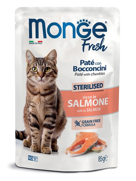 Monge Fresh - Pouches Cat Sterilised Salmon 85g Monge Fresh - Pouches Cat Sterilised Salmon 85g