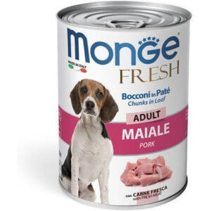 Monge Fresh adult konservuotas pašaras šunims su kiauliena 400g