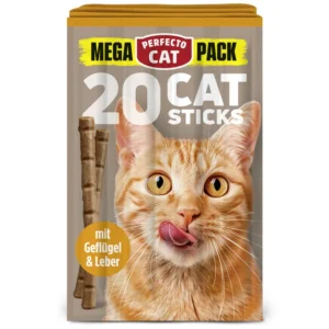 Perfecto Cat MEGA PACK skanėstai katėms lazdelės su paukštiena ir kepenimis 20 vnt 100g