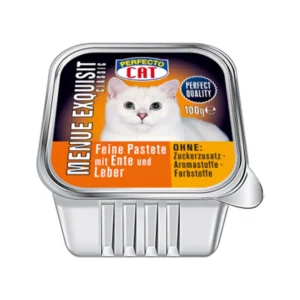 Perfecto Cat Menue Exquisit konservuotas pašaras katėms paštetas su antiena ir kepenimis 100g