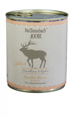 DR. CLAUDER'S BARF Complete mėsos ir daržovių konservai šunims su žvėriena 800g DR. CLAUDER'S BARF Complete mėsos ir daržovių konservai šunims su žvėriena 800g