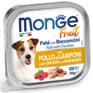 Monge Fruit Wet Dog PATE & CHUNKIES CHICKEN & RASPBERRY 100 g