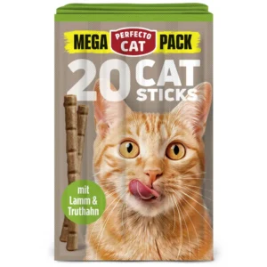 Perfecto Cat MEGA PACK skanėstai katėms lazdelės su ėriena ir kalakutiena 20 vnt